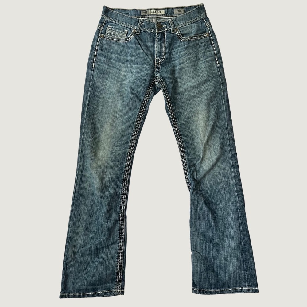 BKE Carter Jeans Blue Bootcut Medium Wash Contrast Stitch 30R